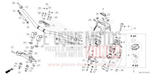 TUYAU DE GUIDON/PONT SUPERIEUR (CB650RA) CB650RAP de 2023